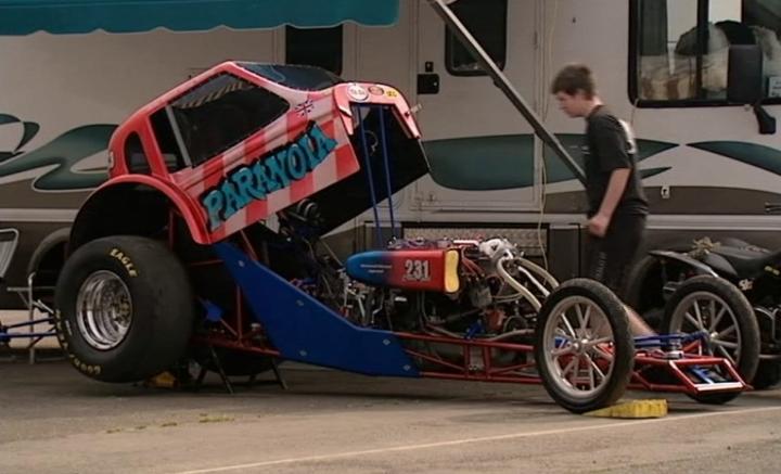 Custom Made Martin Holgate Slingshot Drag racer 'Paranoia'